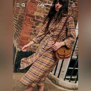 Sezane Alix Dress Carreaux Folk Size 4